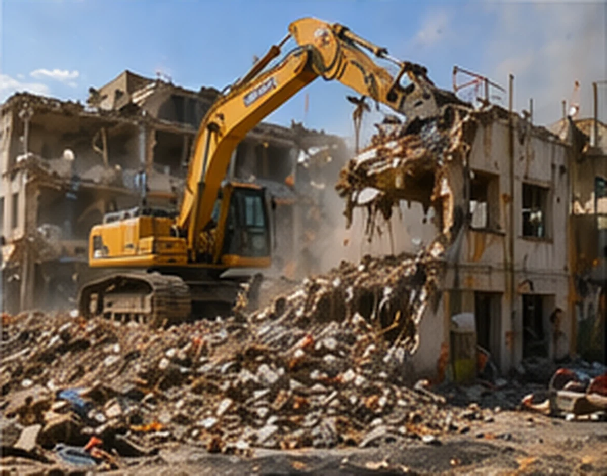 Demolition engineering support and structural assessment during controlled building removal.
